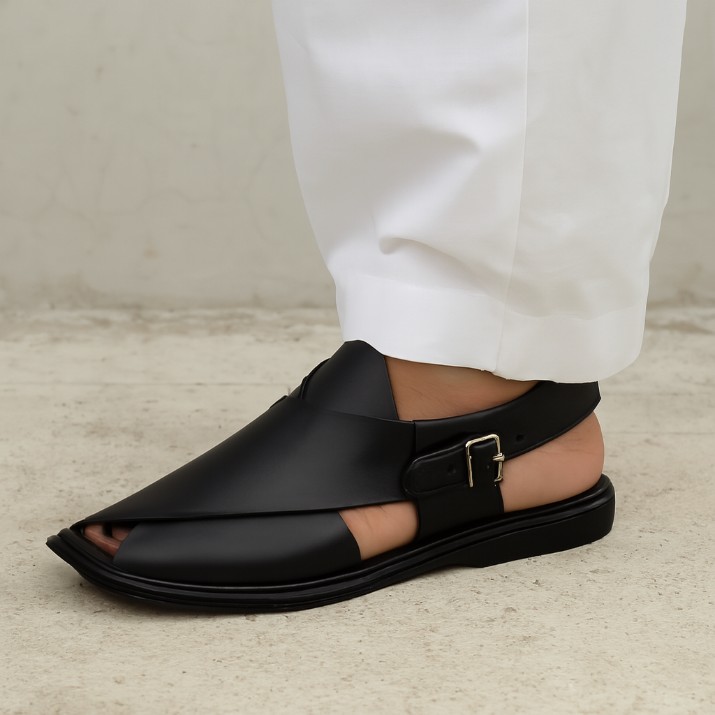 Premium Quality Black coloured Peshawari chappal