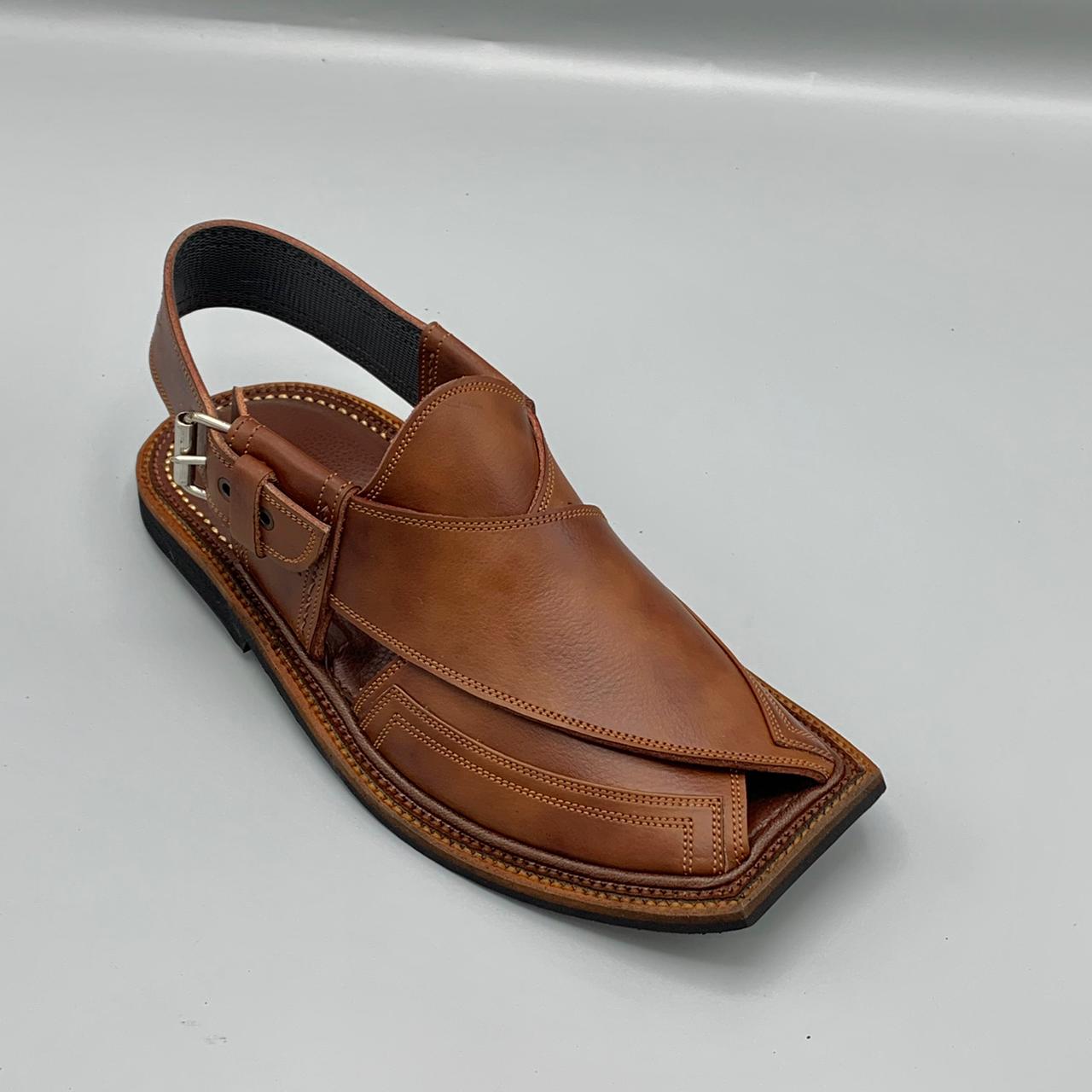 Luxury Brown Peshawari Chappal – Authentic Leather & Durable Sole