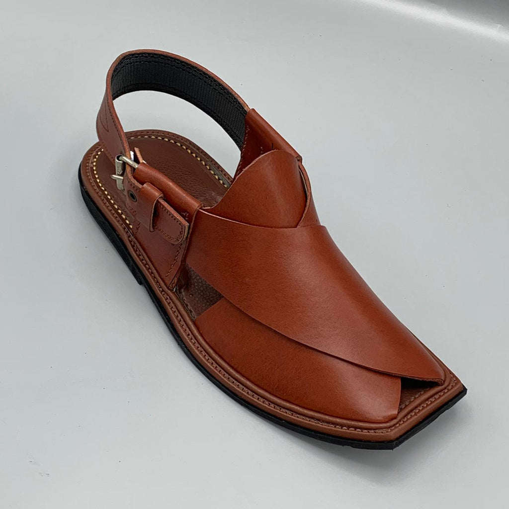 Classic Brown Peshawari Chappal | Traditional Handmade Footwear